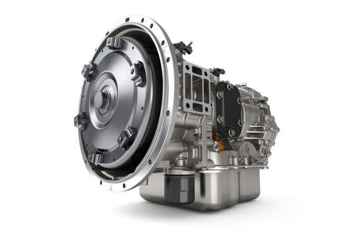 A rendered image of an Allison Transmission 1000/2000 Series transmission