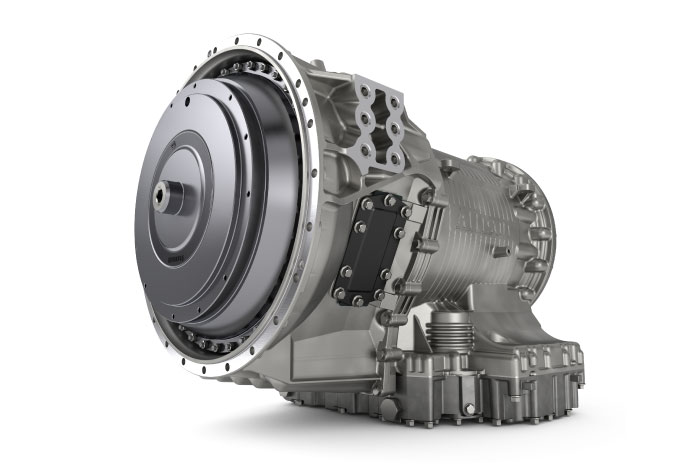 A rendered image of an Allison Transmission 4000 Series transmission