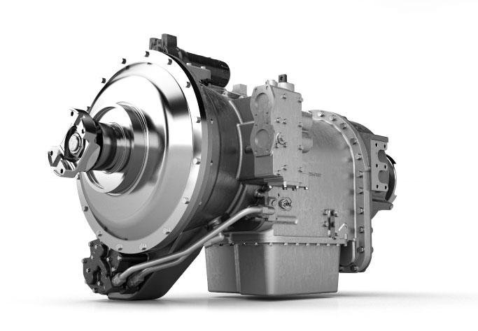 A rendered image of an Allison Transmission 8000 Series transmission