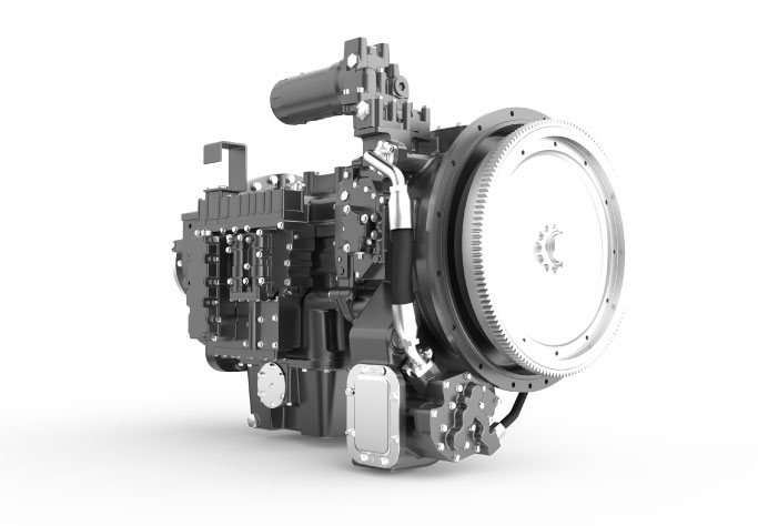 A rendered image of an Allison Transmission 9000 Series transmission